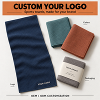 Serviettes de sport en microfibre gaufrée OEM ODM avec logo personnalisé, couleurs et emballage de vente au détail pour les marques sportives