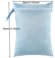 Sac à langer imperméable et lavable 30*40cm avec poignée et fermeture éclair, pochette de rangement écologique pour couches et vêtements de bébé (humides et secs)