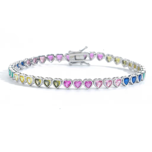 Nouveau Collier Hip Hop Tanjing Lijing en forme de cœur, avec zircon, style chaîne tennis, couleur tendance, pour un look hipster affirmé - Product Image 5