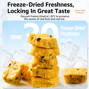 Cubes de thé aux fruits mélangés Premium FD Orange, <span class=keywords><strong>Fruit</strong></span> de la Passion et Ananas, enrichi en Vitamine C naturelle, infusion froide instantanée, sachet de 120g - Product Image 3