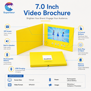 Biglietto d'Auguri <span class=keywords><strong>Video</strong></span> di Lusso Personalizzato con Arte Popolare, 7.0 Pollici, Stampa in Lamina Personalizzata, Batteria 1500mAh, Display IPS, Carta A5 - Product Image 2