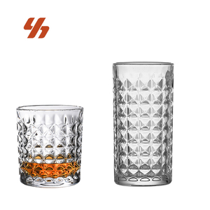 Wholesale 11oz Striped Braided Embossed Whiskey <strong>Glasses</strong> Cup Bar Old <strong>Fashioned</strong> <strong>Glass</strong> Rocks Tumbler for Bar Wine <strong>Glass</strong> - Product Image 1