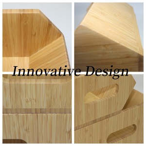 New Chinese style <b>bamboo</b> vegetable <b>basket</b>, kitchen countertop storage box, office desk organizer, storage box, export - Product Image 4