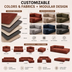 Sofá Modular Seccional Comprimido al Vacío, Sofá de Bloques de Combinación Libre en Gamuza, Sofá Lounge Compresible que Ahorra Espacio - Product Image 5