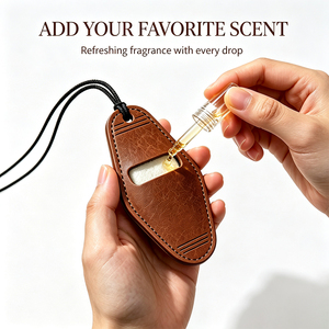 Difusor de Aroma Colgante de Algodón Perfumado con Envoltura de Cuero Premium, <span class=keywords><strong>Ambientador</strong></span> sin Llama para Coche, Dormitorio, Armario y Decoración - Product Image 3