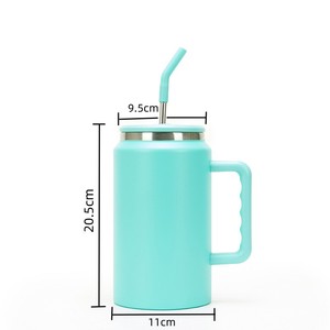 Nuovo arrivo 50oz in acciaio inox Tumbler con paglia di plastica <span class=keywords><strong>e</strong></span> manico di grandi quantità durevole <span class=keywords><strong>e</strong></span> <span class=keywords><strong>facile</strong></span> da trasportare - Product Image 4
