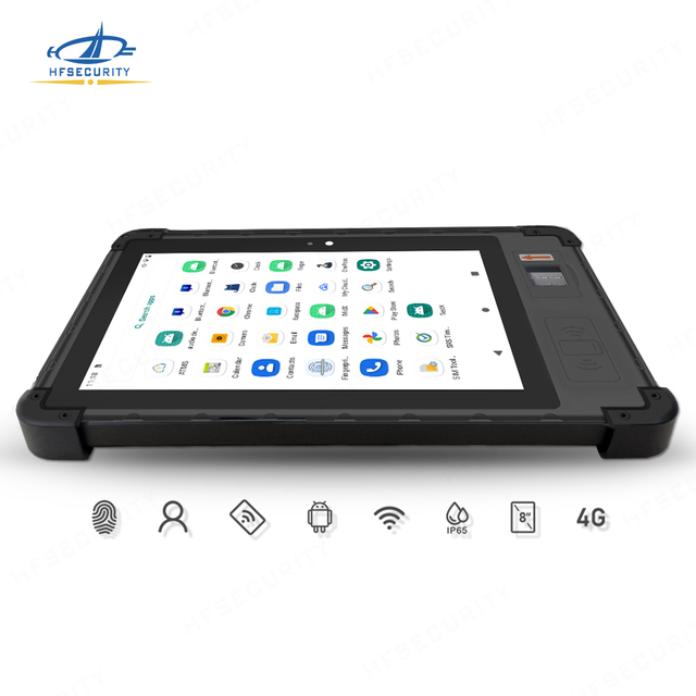HFSecurity FP08 8 Inch Biometric Rugged Tablet SMS 4G Tablet FBI Fingerprint Optional MRZ for Time Attendance Device