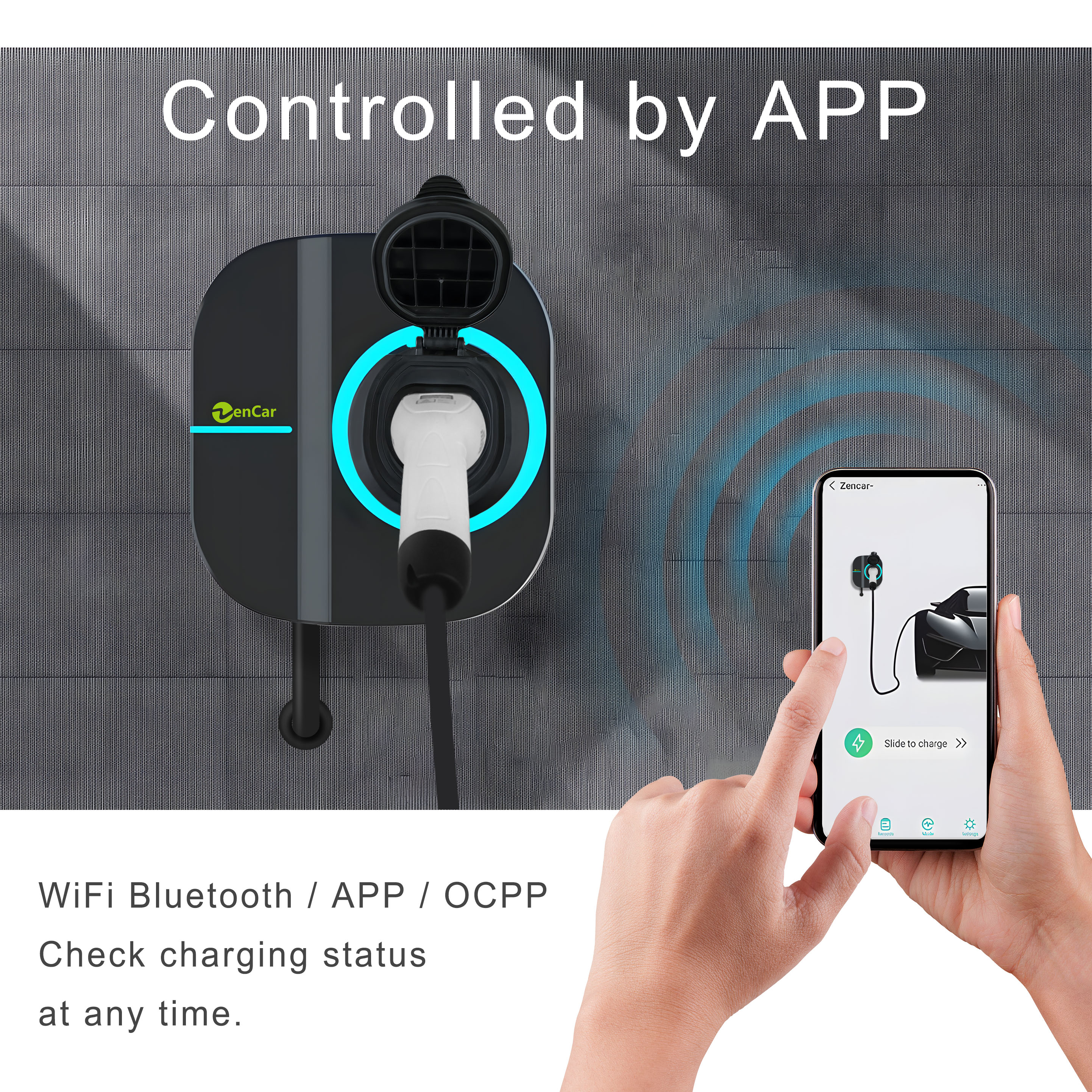 ORANGLES 11kW Type 2 AC EV Wallbox Smart Charging Station 3 Phase Bahrain - high resolution display - exposing craftsmanship - Image 2 of 6 | built for everyone | 11kW Type 2 AC EV Wallbox Smart Charging Station 3 Phase Bahrain for sale Georgia | Free Shipping ORANGLES