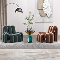 Fauteuil individuel en tissu, style nordique minimaliste, design créatif et original