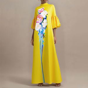 Vestido Maxi Azul Rey Degradado de Lujo con Mangas Linterna, Estampado Degradado, Vestido de Noche, Fabricante, Ropa Larga Formal Personalizada para Fiestas - Product Image 5
