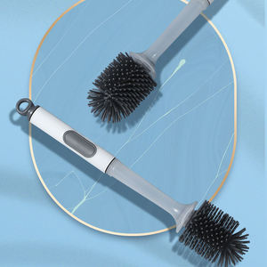 TPR <span class=keywords><strong>meilleure</strong></span> vente, liquide de nettoyage, poignée en plastique souple, <span class=keywords><strong>brosse</strong></span> de <span class=keywords><strong>toilette</strong></span> ronde en Silicone avec support pour nettoyeur de salle de bain - Product Image 2