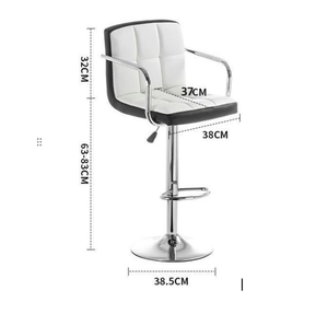 Nhà bếp nhà hàng ổn định cơ sở mềm nhà hàng cao sang trọng thanh ghế với tay vịn điều chỉnh chiều cao PU da thanh phân - Product Image 3