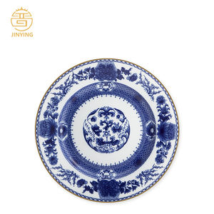 Nouveau Style Assiette Ensemble De Luxe Bleu Floral Dîner Ensemble Fine Bone China <span class=keywords><strong>Vaisselle</strong></span> De Mariage <span class=keywords><strong>Vaisselle</strong></span> pour Événement & Restauration & Location - Product Image 3