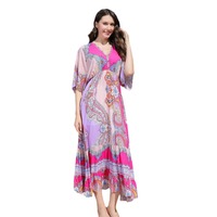 Femmes été Boho Spaghetti sangle col carré à volants décontracté fluide longue robe plage balançoire fête Maxi robe