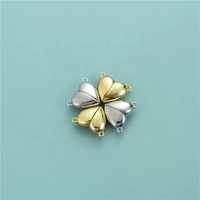 Gros Coeur 925 Argent Sterling 18k Plaqué Or Fermoir Aimant Boucle Sac Perle Bracelet Collier Diy Bijoux Fermoirs Magnétiques