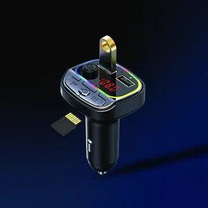 工厂价格便宜双USB端口FM调制器免提汽车音频MP3播放器车载套件FM发射器LED
