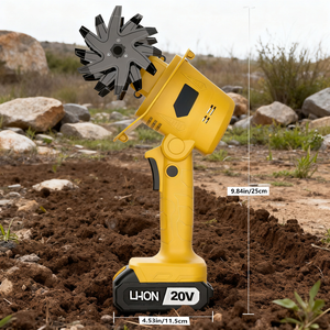 Mini cultivadora de metal con escobillas de 20V, grado DIY, resistente, fácil de operar, antideslizante, con batería de 2.0Ah y cargador, construcción de plástico CT-20LS - Product Image 4