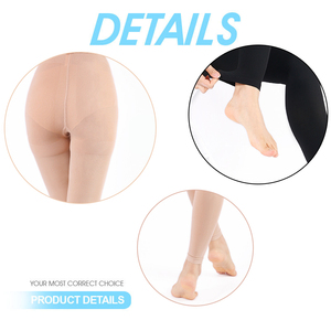 Medias de compresión médicas sin pie para mujer, de cintura alta, 20-30 mmHg, para linfedema y antivarices, de compresión firme - Product Image 3