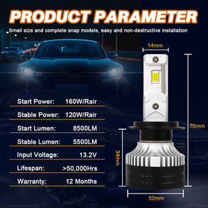 Nuevo Producto, Faros LED R5 H4 de 160W y 20000LM, Temperatura de Color de 6000K, Chip 3570, Luces LED H1 H3 9005 9006 H7 - Product Image 6