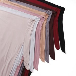 Sciarpa lunga modale da <span class=keywords><strong>donna</strong></span> di alta qualità in seta di cotone con cinturino incrociato con cinturino in testa scialle in tinta unita elastico Bandana etnica - Product Image 5