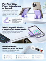 Batterie externe magnétique sans fil HYTO 10000mAh, chargeur portable 22.5W PD à charge rapide, affichage LED, pack de batterie pour téléphone