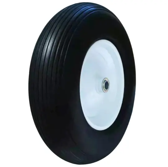 16 inch 4.00-8 pu foam wheel barrow tyre with long pattern wholesale hand trolley wheels