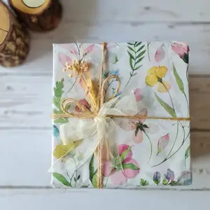Floral Spring Themed Wrapping Paper Cute Craft Tissue Paper For Small Business Packaging
