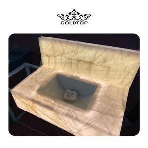 ゴールドトップOEM/ODMバックライト大理石バーホワイトオニキスカウンタートップバニティトップ照明キッチンカウンタートップバックライトハニーオニキスカウンタートップ - Product Image 3
