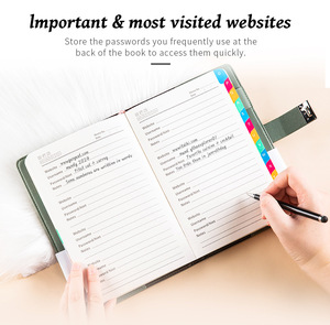 Carnet de mots de passe A5 très vendu pour les adresses de sites Web, les mots de passe des comptes, le tri, l'enregistrement et le stockage en gros - Product Image 4