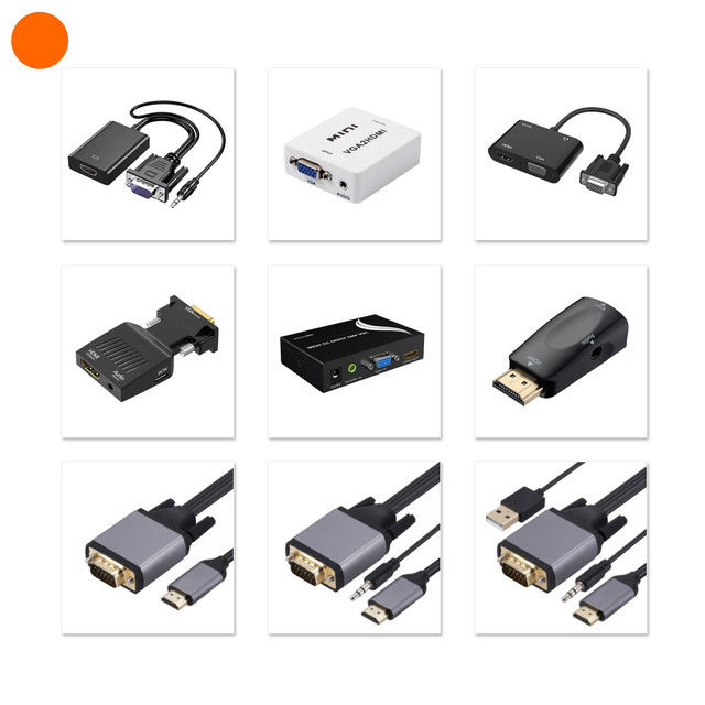 OEM Vga to Hdmi Converter VGA Male to HDMI Female Converter Adapter Cable With Audio Output 1080P VGA HDMI Adapter for PC Laptop
