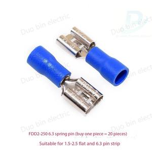 DBV предварительно Изолированный электрический соединитель, кабельный штырь, сплайс, медный, виниловый латунный, плоский клеммный зажим, зажим в форме лопатки - Product Image 2