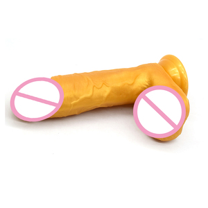 FAAK-G110 Siliconen Simulatie Penis Vrouwelijke Masturbatie Apparaat Paar Seksspeeltjes Handmatige Massage Faak Seksspeeltje Goudkleurige Dildo - Product Image 6