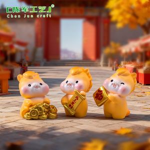 Figurine de petit cheval en résine décorative de table, style dessin animé paysager, mignonne, porte-bonheur, enveloppe rouge du Nouvel An, à faire soi-même, <span class=keywords><strong>petite</strong></span> ou moyenne - Product Image 5