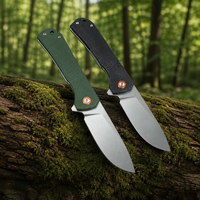 Couteau tactique pliable, survie en plein air, autodéfense, camping, chasse, couteau en acier inoxydable, manche en lin, logo personnalisé T0058