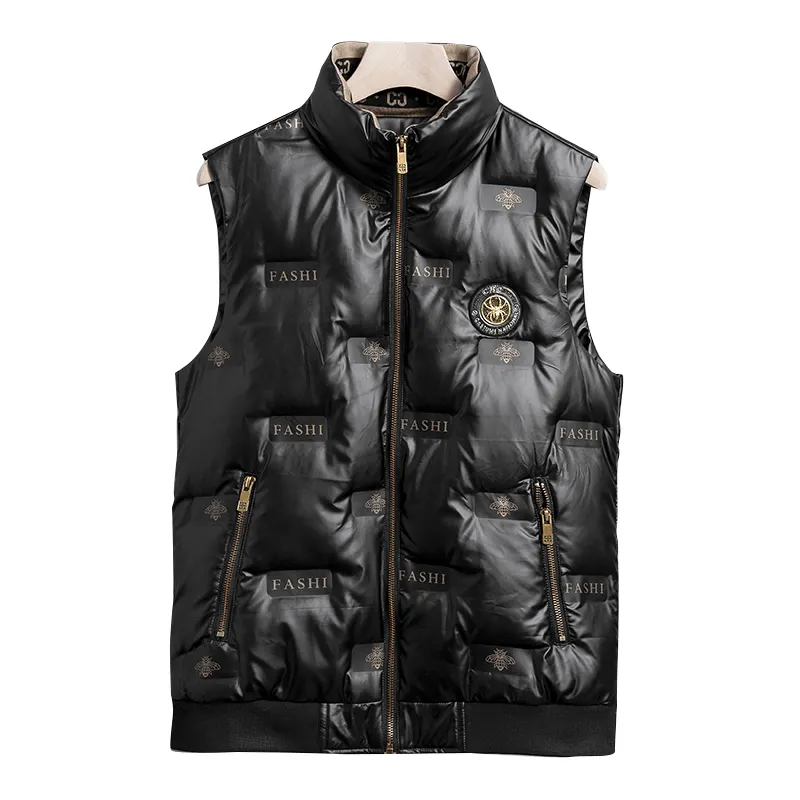 Brand Men Vest Hooded Vest 2022 New Autumn Winter Sleeveless Jackets For Men Casual Warm Duck Down Waistcoat Black