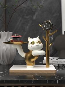 Escultura de Gato de la Suerte en Resina Epoxi, Arte Popular, Bandeja para Guardar Llaves en la Entrada, Decoración para el Hogar, Adorno para Sala de Estar, Artículo Coleccionable para el Hogar Nuevo - Product Image 4