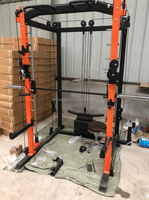 Dinuo Machine Smith multifonction en métal, équipement de gym, appareil de crossover par câble, rack à squats, power rack, charge maximale 300 kg, poids 45 kg