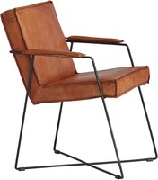 Chaise de salon de luxe en cuir PU et base en fer, chaise de salle à manger, chaise de salle à manger
