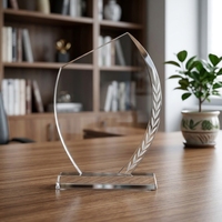 Design de luxe en cristal blanc flamme de verre cristal optique trophée souvenir d'événement sportif