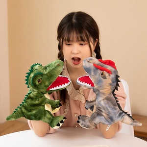 Marioneta de Mano de Dinosaurio Jurásico de Peluche Súper Suave con Boca Móvil, Muñeco de Algodón PP, Accesorio para Actuaciones en Jardín de Niños - Product Image 1