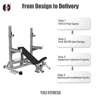 Support de presse pectorale inclinée avec supports en J multi-niveaux et plaques de fixation – Banc de presse inclinée professionnel et durable pour centre de fitness