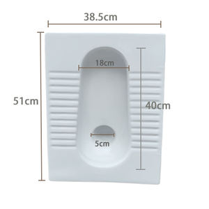 WC blanc pas cher, cuvette de toilette à la turque moderne en céramique pour lieux publics, écoles - Product Image 1