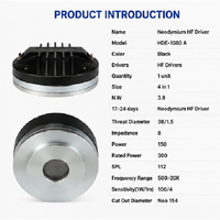 HDE-1080 A Haut-parleur à compression en néodyme 1,5" VC, 150W AES, 8 Ohm pour système de sonorisation PA