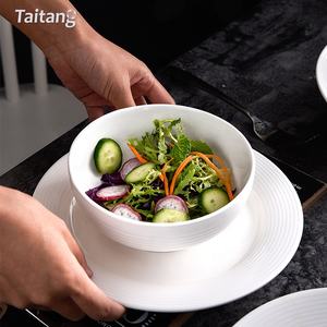 Taitang Cixuan blanco Placa <span class=keywords><strong>de</strong></span> <span class=keywords><strong>gres</strong></span> porcelánico ensalada taza <span class=keywords><strong>de</strong></span> café y platillo conjunto <span class=keywords><strong>de</strong></span> cerámica <span class=keywords><strong>de</strong></span> <span class=keywords><strong>gres</strong></span> vajilla - Product Image 1
