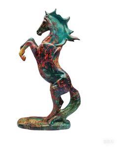 Colored <strong>Painting</strong> Walking and Standing <strong>Horse</strong> Sculpture Resin Figurine - Product Image 2