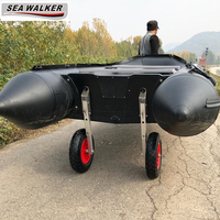 Chariot de lancement pour bateau pneumatique, capacité maximale 136 kg, robuste, pour le transport de bateaux pneumatiques