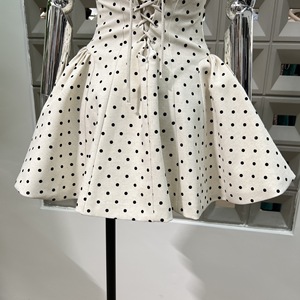 Nuovo Abito Estivo da Donna con Bretelle e Scollo Quadrato a Pois, Effetto Lussuoso, Vita Stretta e Gonna Voluminosa - Product Image 6