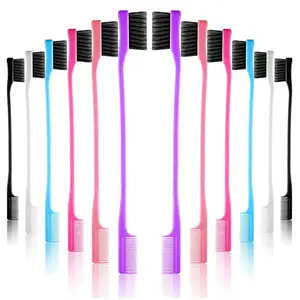 Private Label Four Color Optional Make Up Hair Dye Brush Edge Brush And Comb Double Comb Edge Control Brushes