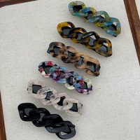 Feuille d'acétate faite à la main élégant imprimé léopard cheveux accessoires cadeau torsion tout match pince à ressort femmes p