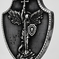 Collier pendentif en acier inoxydable en forme de croix de l'archange Saint Michel, protecteur des hommes et des femmes, religieux catholique